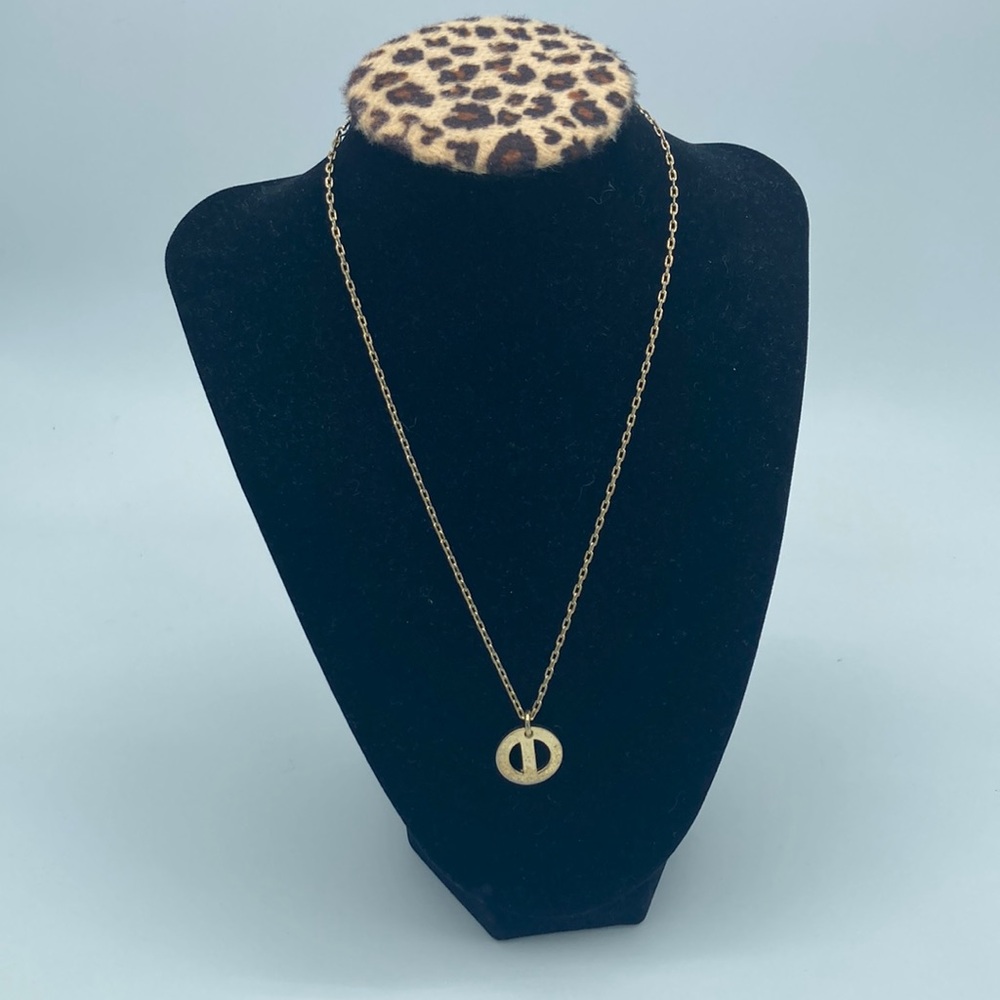 CHRISTIAN DIOR PEDANT GOLD TONE NECKLACE